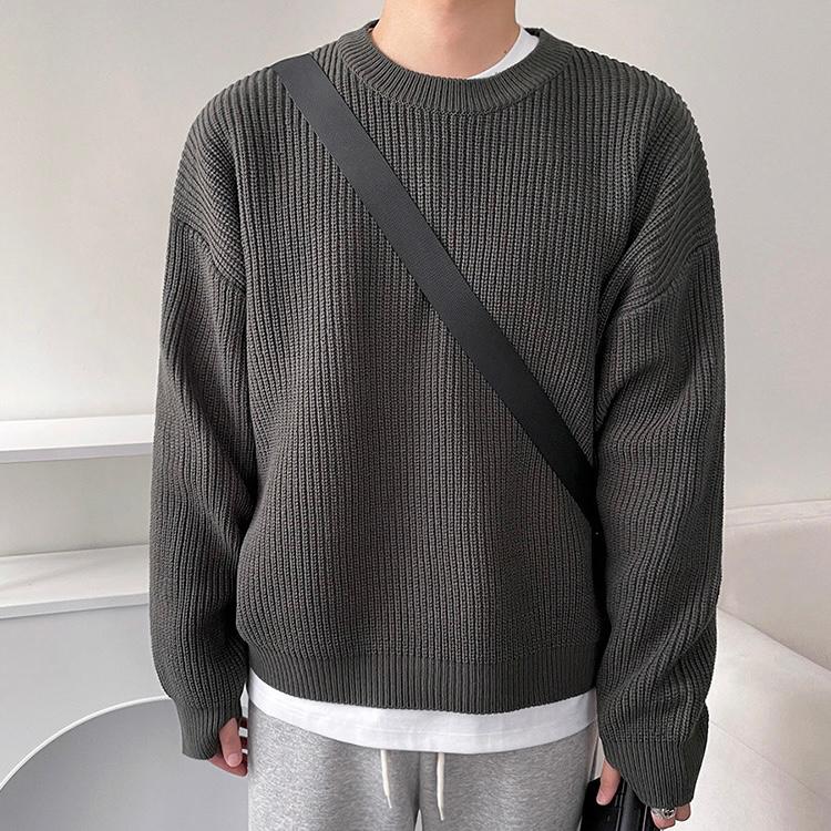 Gray ribbed sweater best sale