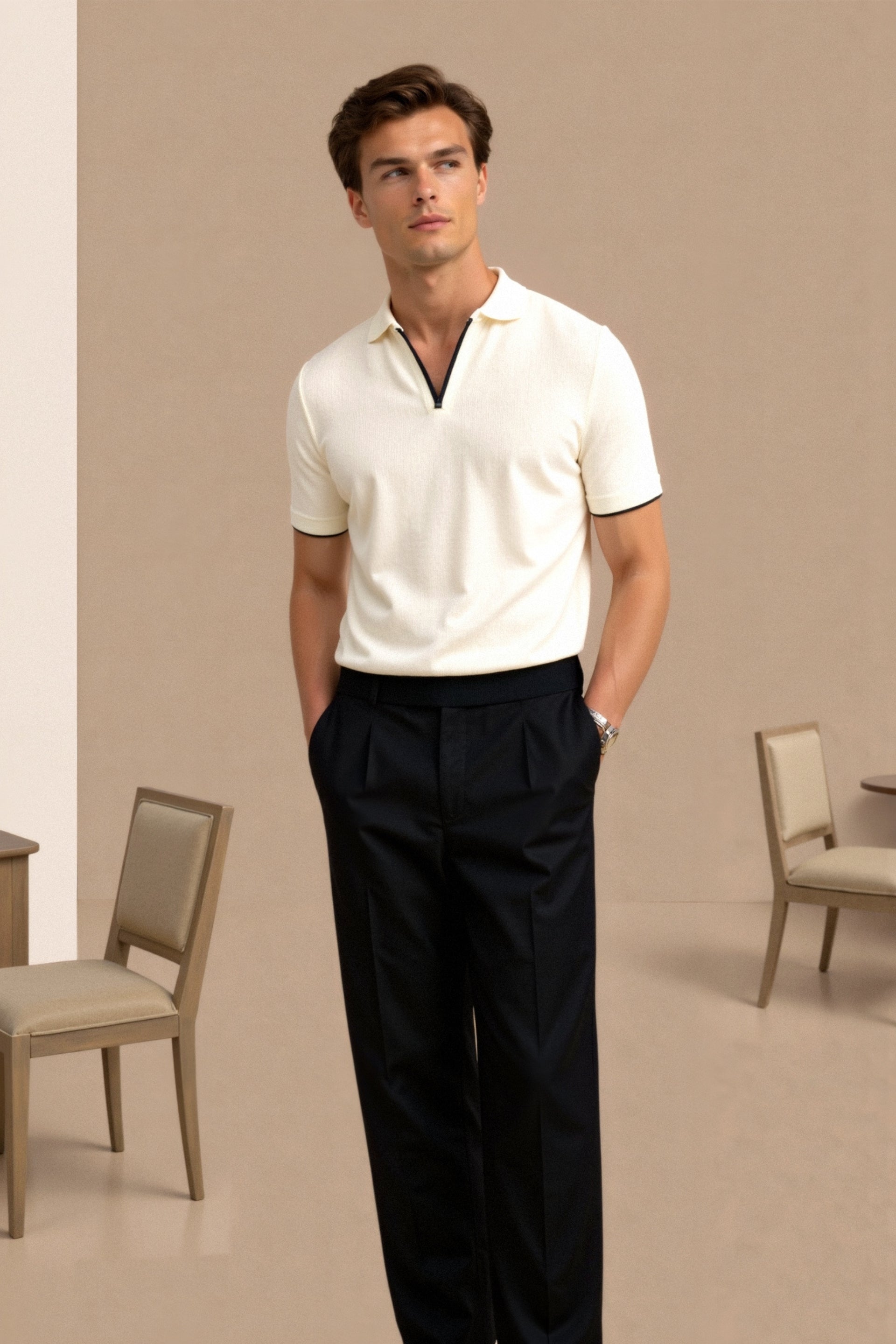 BRESCIA Contrast Slim Fitted Polo