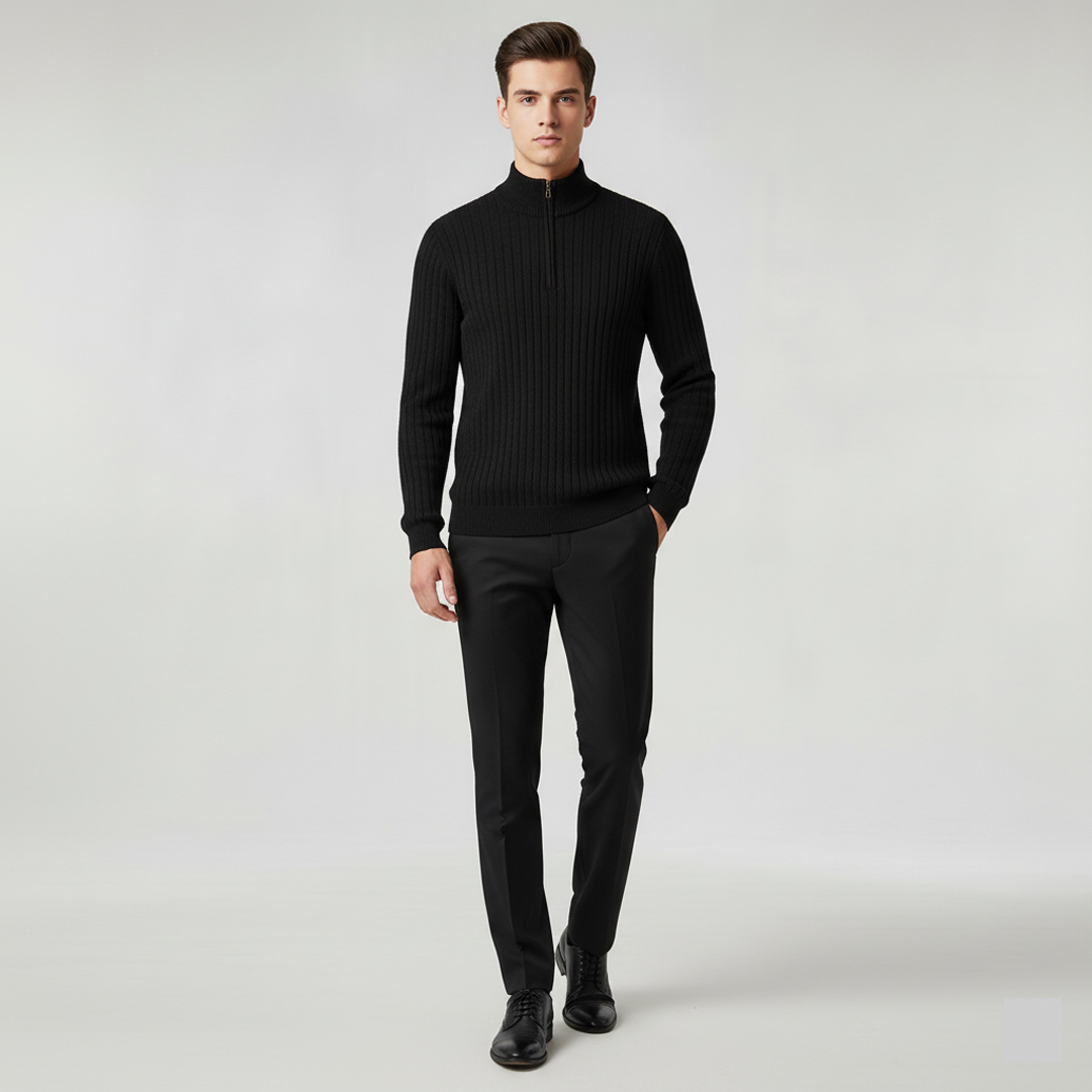 ZERMATT High Collar Half Zip Sweater