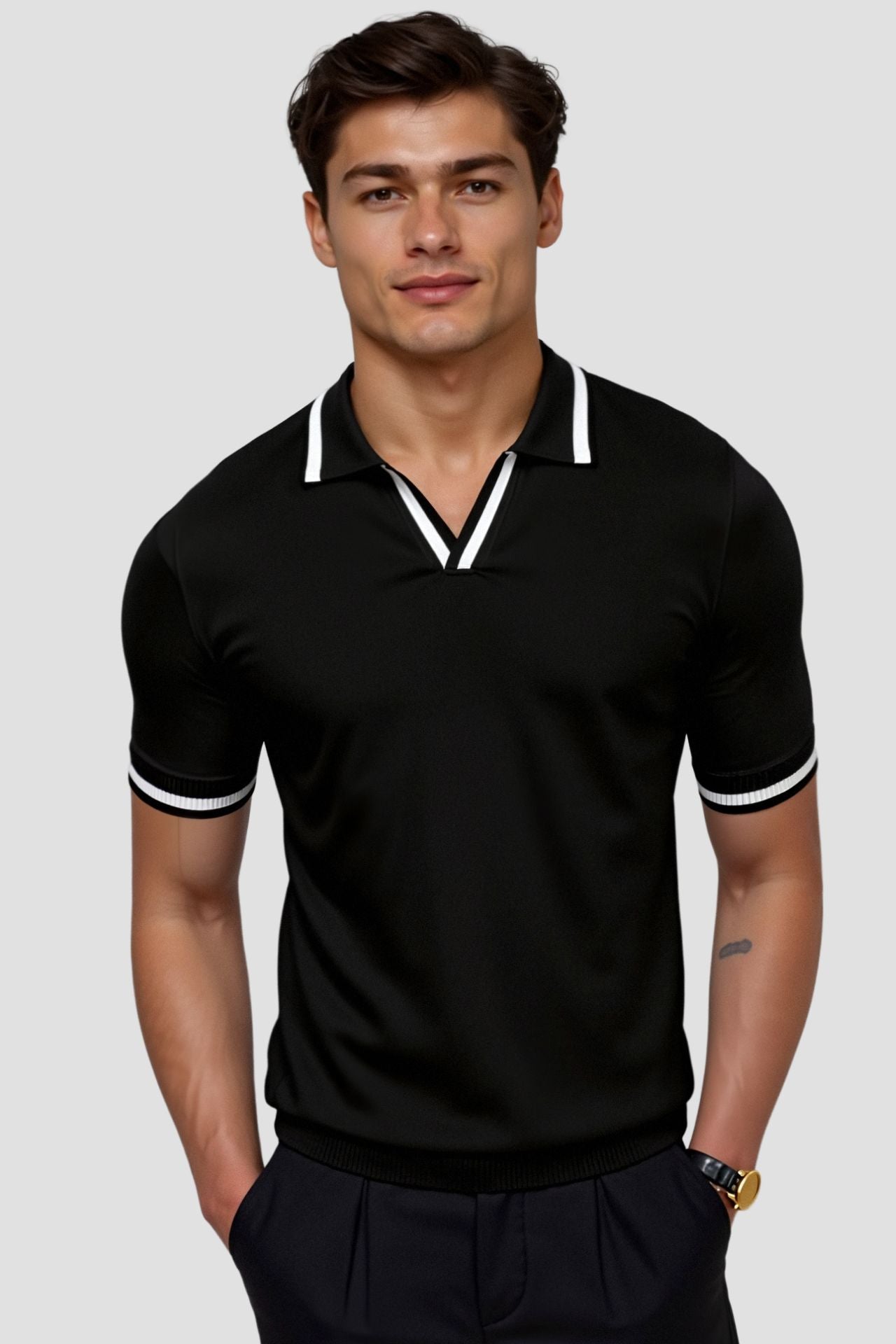 BRESCIA Contrast Slim Fitted Polo