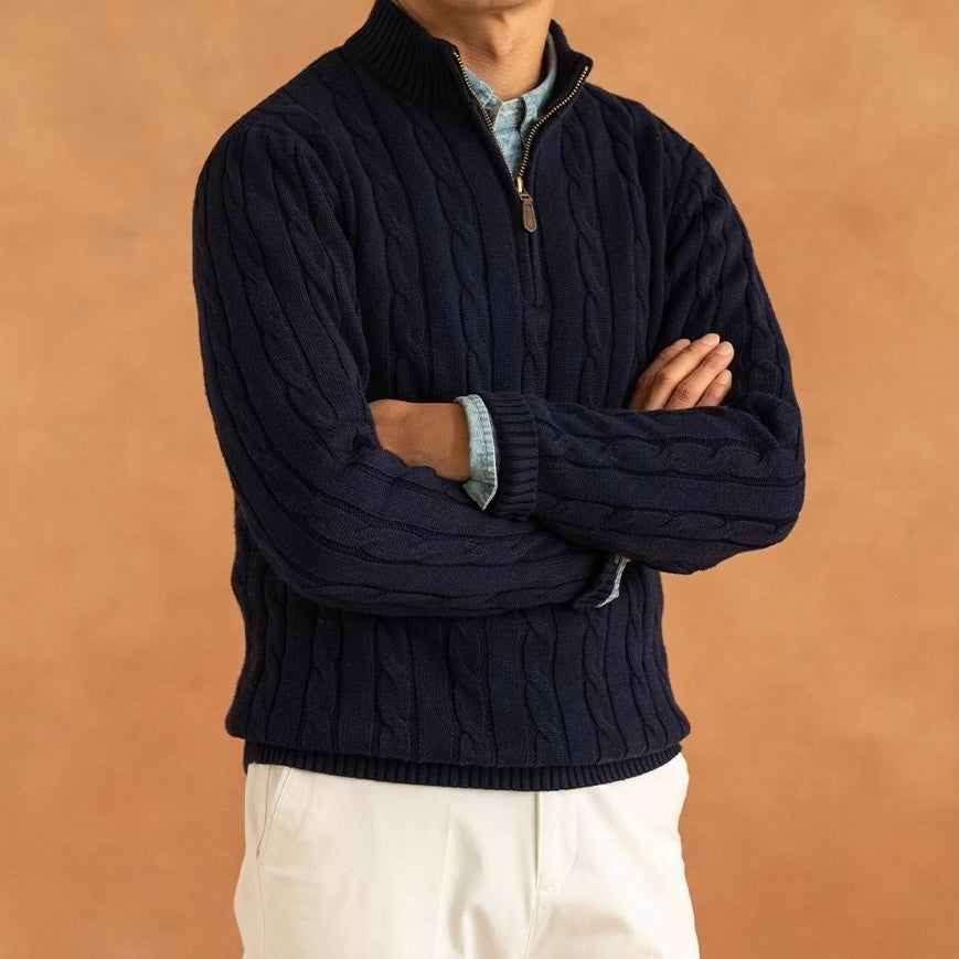 GENEVA Mock Neck Half-Zip SweaterÂ