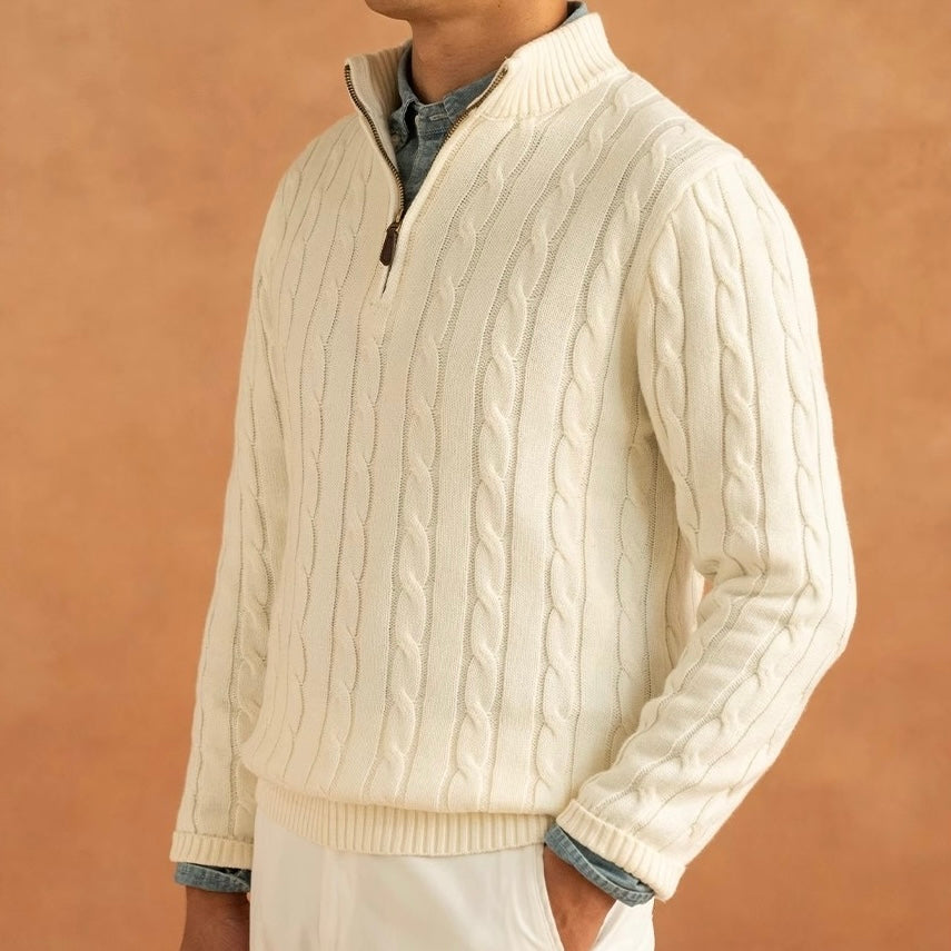 GENEVA Mock Neck Half-Zip SweaterÂ
