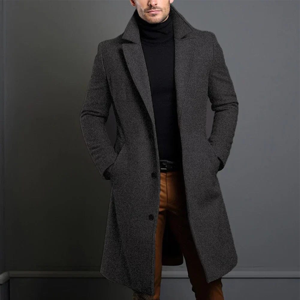 LONDON Men’s Long Wool Overcoat