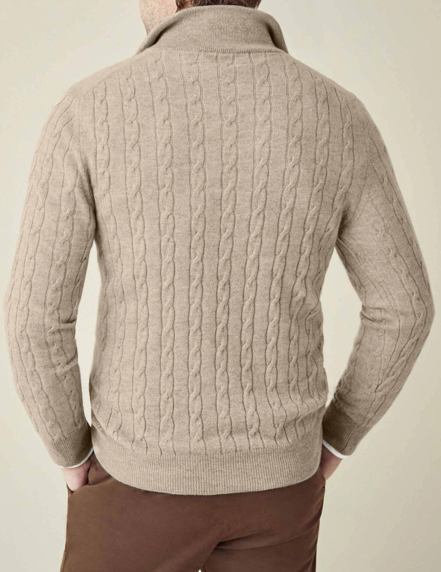 COURCHEVEL Cable Knit Zipper Sweater