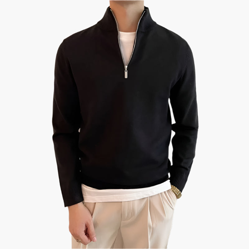 ANSEONG Fine Quarter Zip Sweater