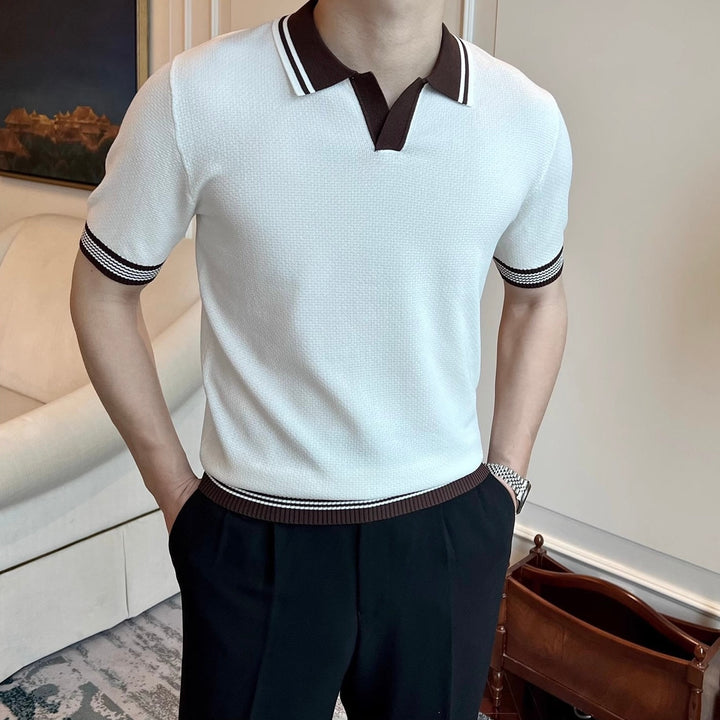 JEONGSAN Knit V-Neck Polo