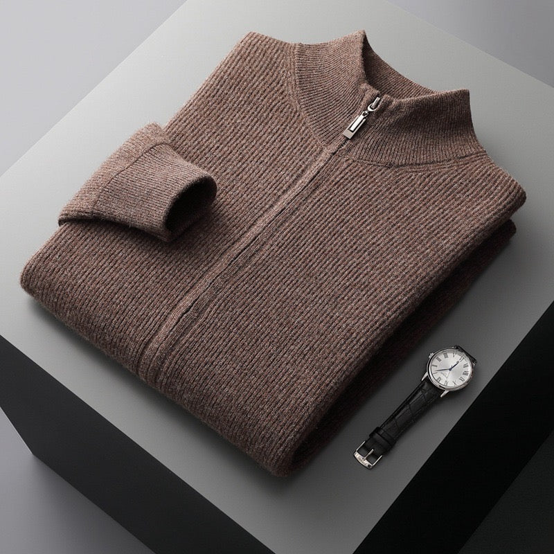 ZURICH Wool Zipped Cardigan