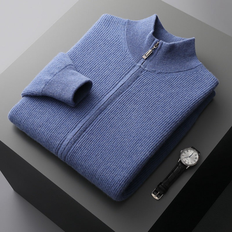 ZURICH Wool Zipped Cardigan