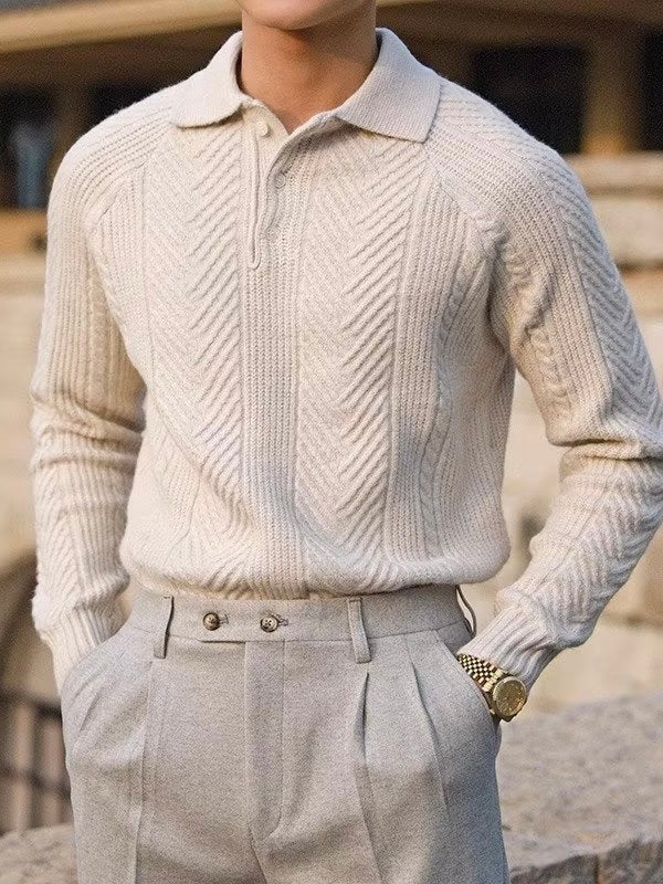 ASAN Old Money Knit Textured Polo