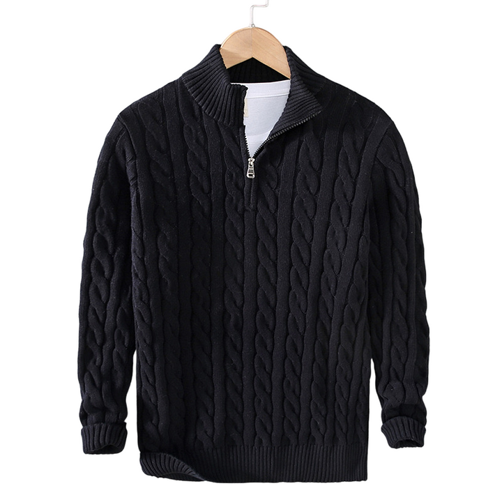 TAEBAEK Zipped Cable Sweater