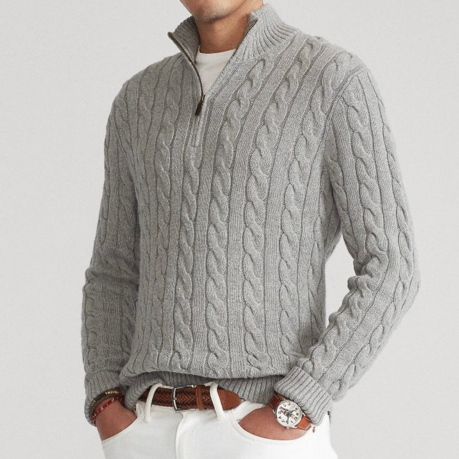 TAEBAEK Zipped Cable Sweater
