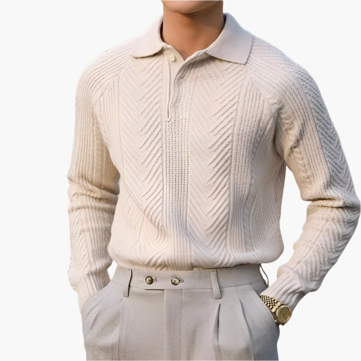 ASAN Old Money Knit Textured Polo