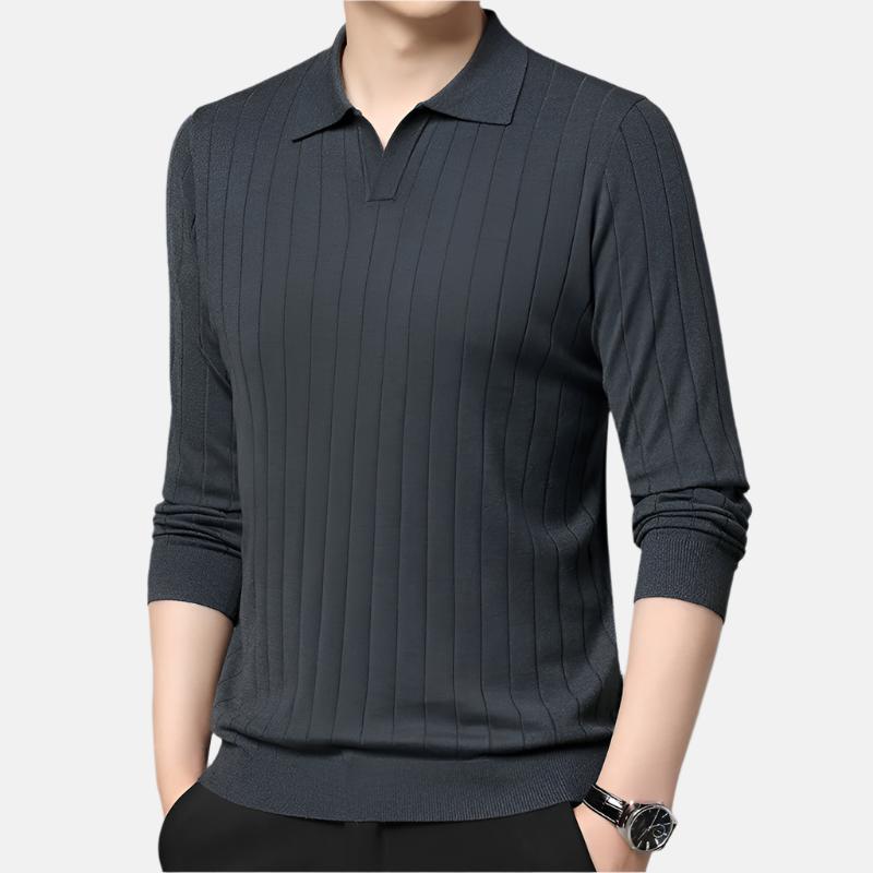 Miryang Elegant Wool V-Neck Polo