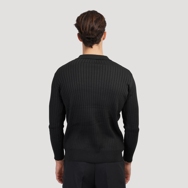 SUWON Long Sleeve V-Neck Polo