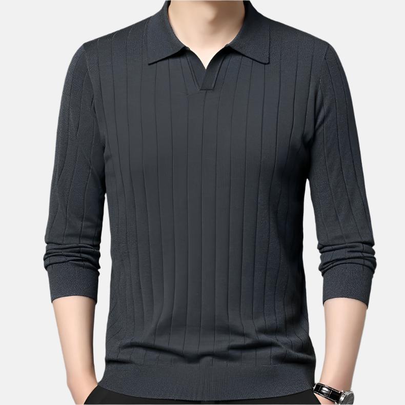 Miryang Elegant Wool V-Neck Polo