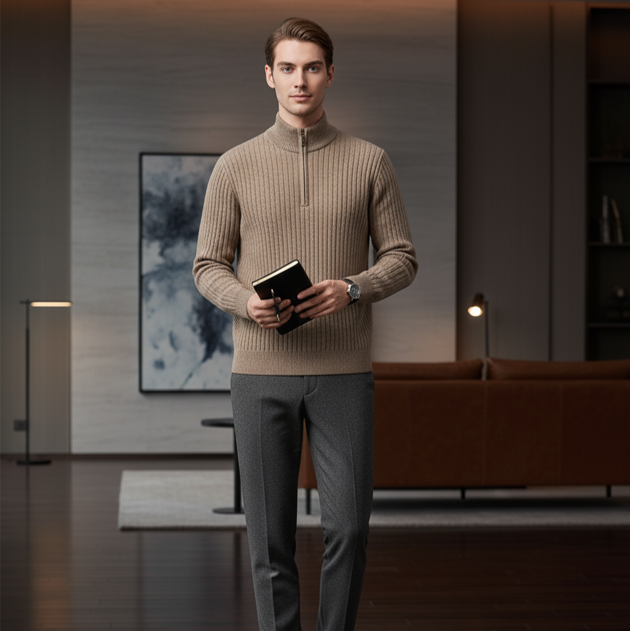 Cashmere Half Zip Sweater