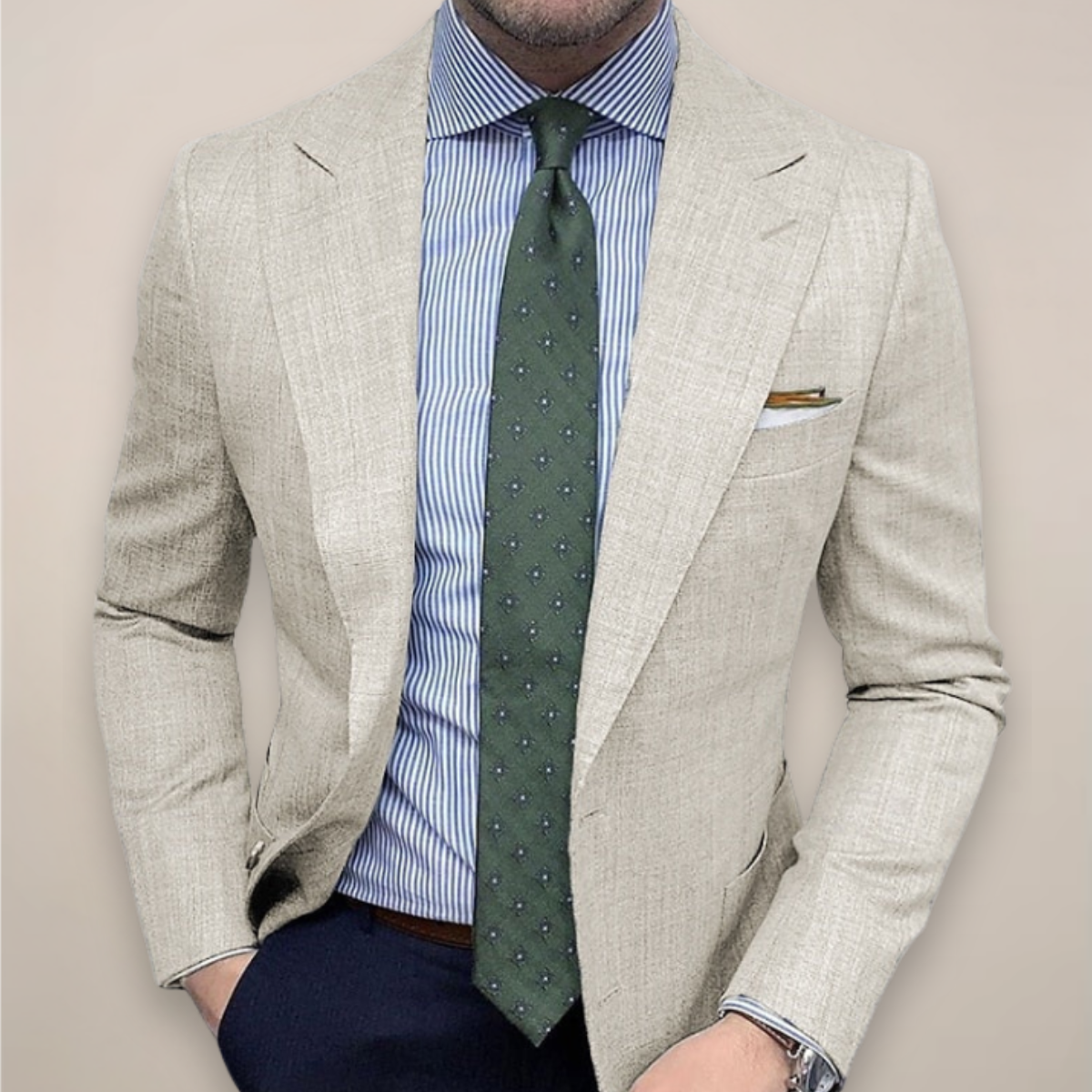 GENOVA Spring Textured Tailored Blazer Jacket