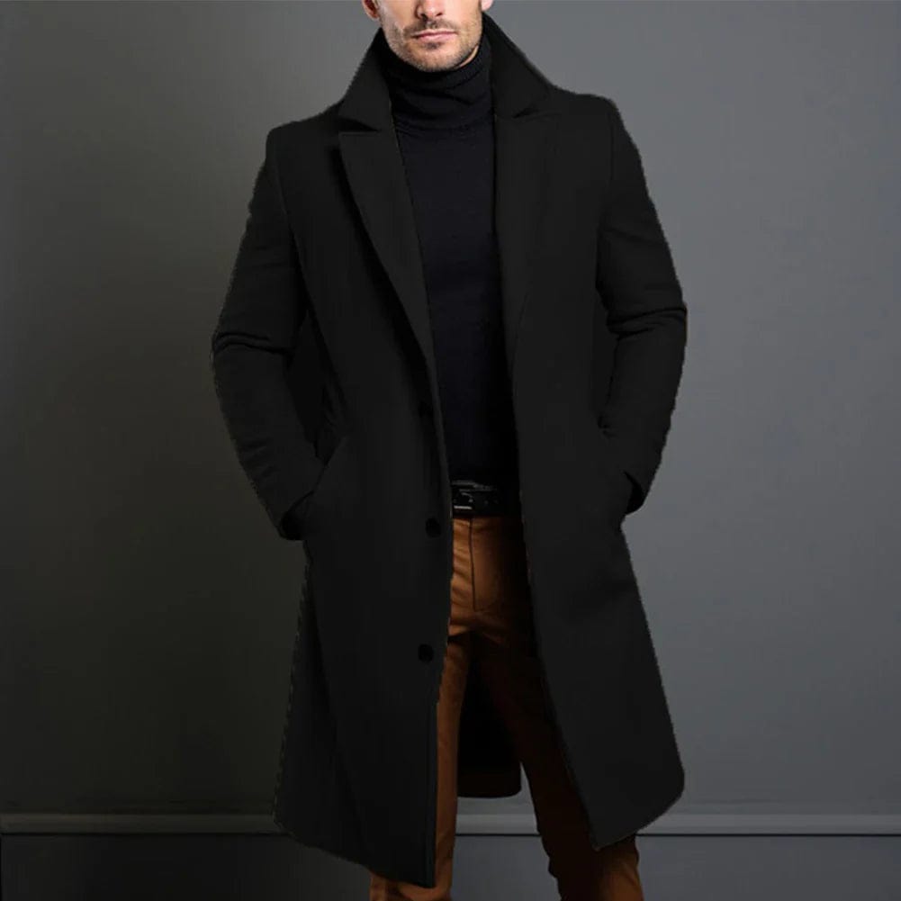 LONDON Men’s Long Wool Overcoat
