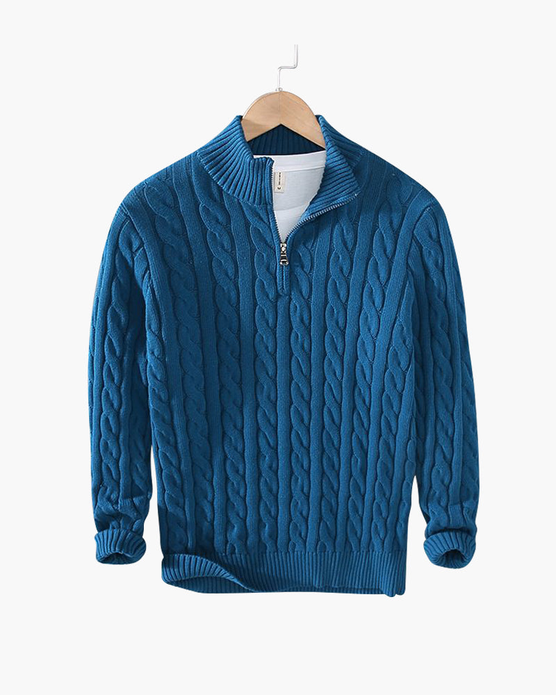 TAEBAEK Zipped Cable Sweater