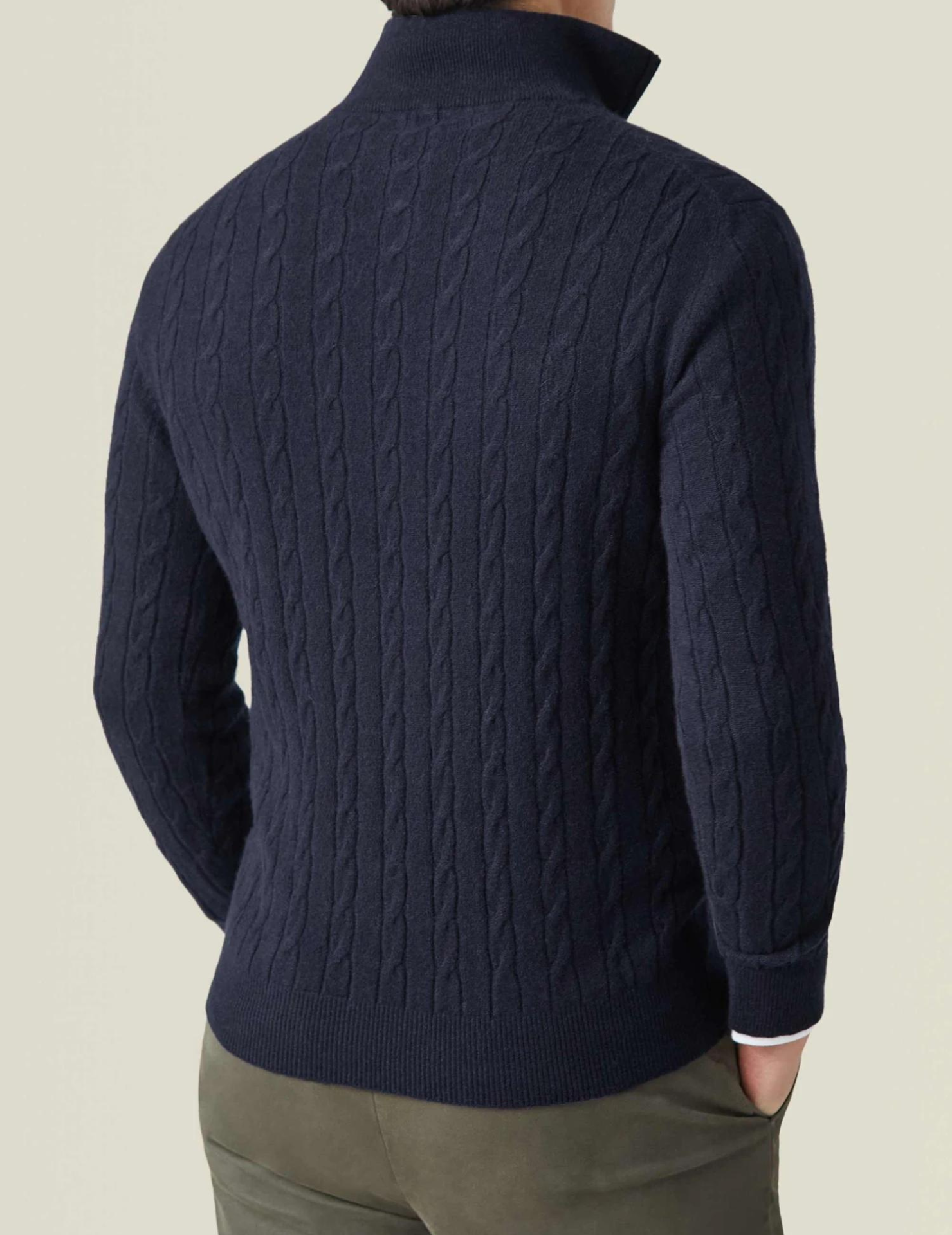 COURCHEVEL Cable Knit Zipper Sweater